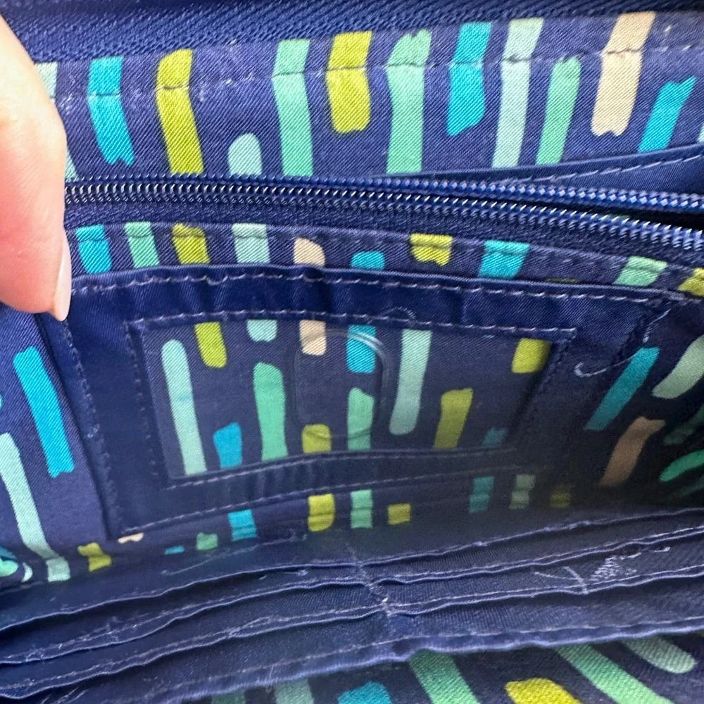 Vera Bradley Retired Katalina Blues Wallet & Cosmetic Bag Set